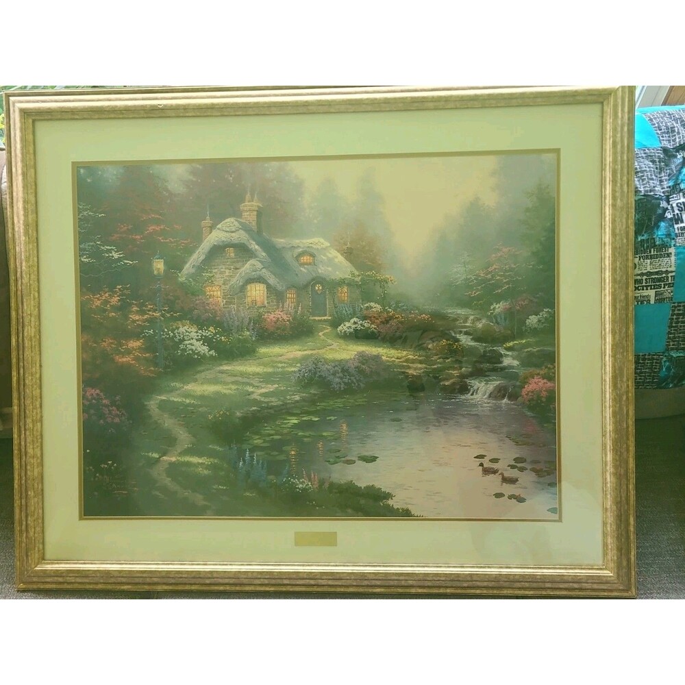 Thomas Kinkade "Everett's Cottage" Lithograph - COA - Large